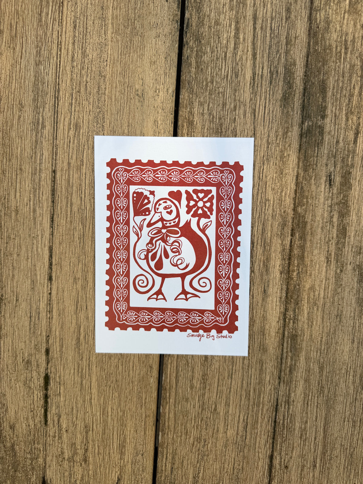 Valentines Duck Print 5x7"