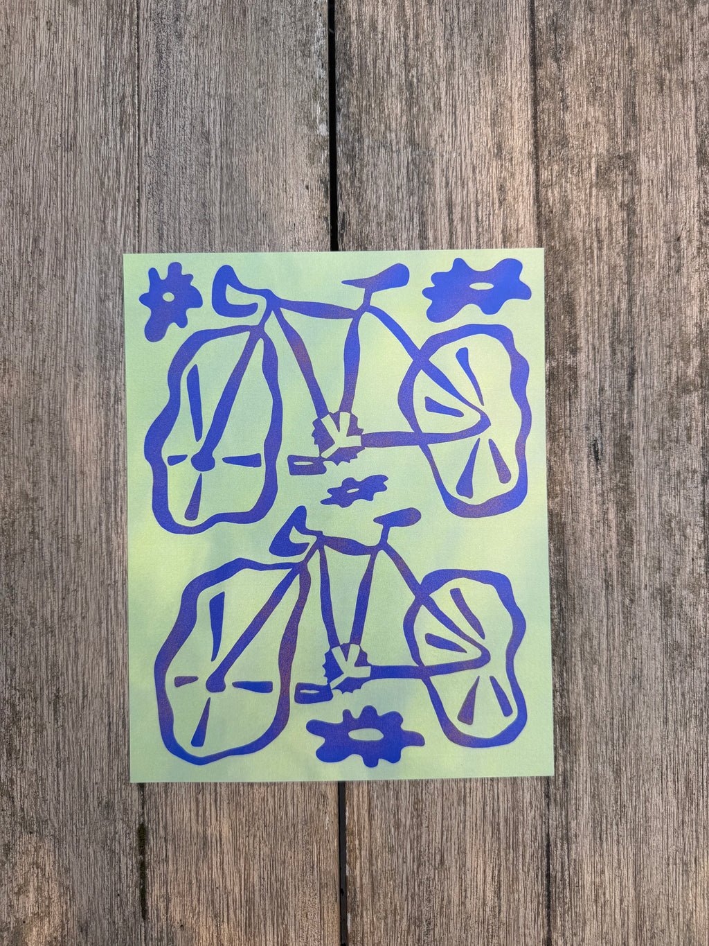 Wavy Bikes Print 8x10"