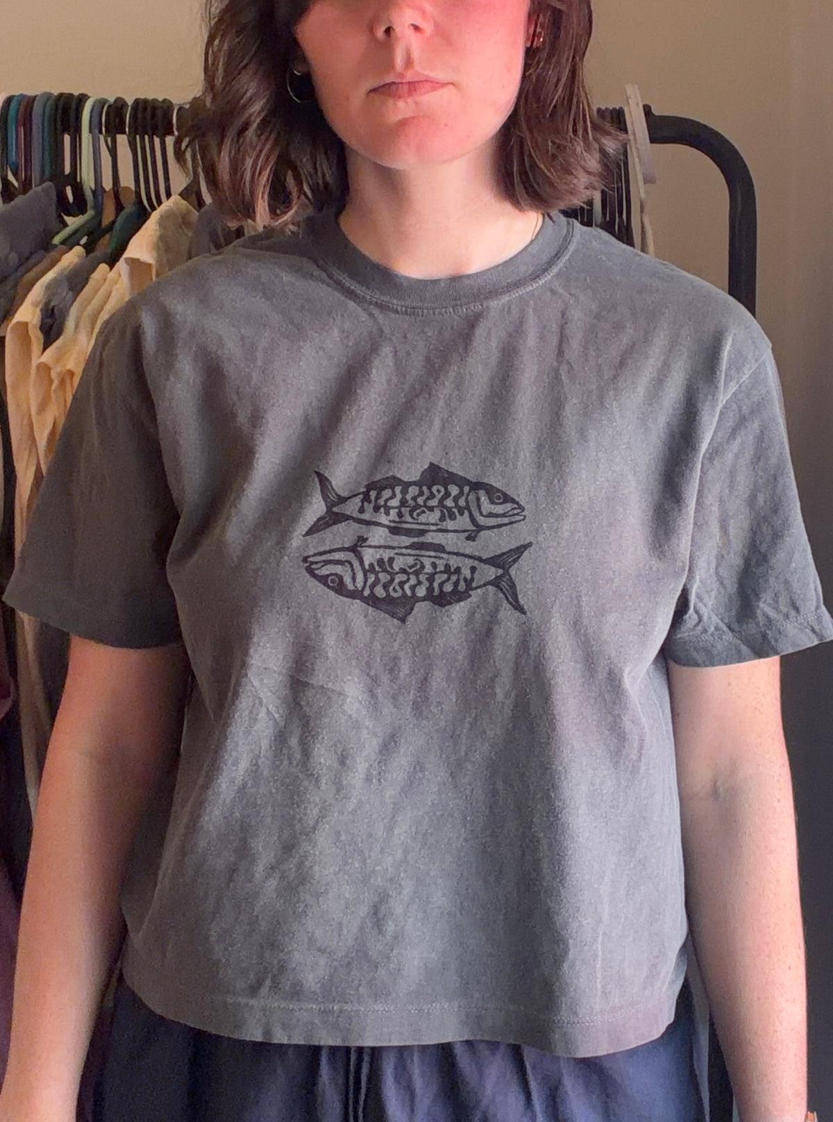 Women's Cropped Fish T-Shirt